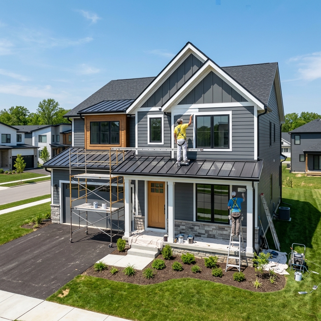 Exterior siding painting project by Silicon Prime Painting